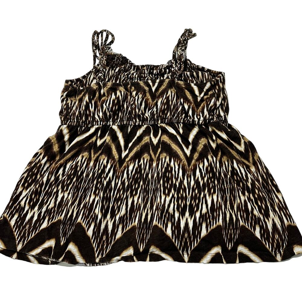 A New Approach Tank Top Womens XL Petite Brown All Over Print 100% Cotton Flowy - Picture 3 of 7